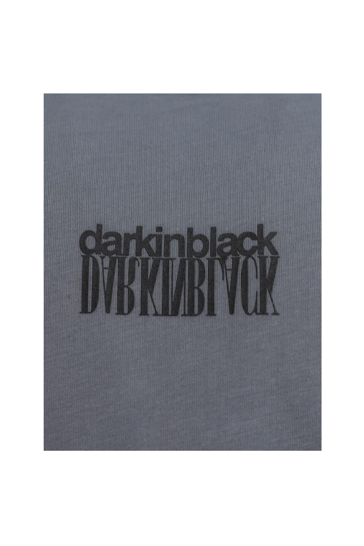 İNDİGO Dark In Black Baskılı Modal Bisiklet Yaka T-shirt