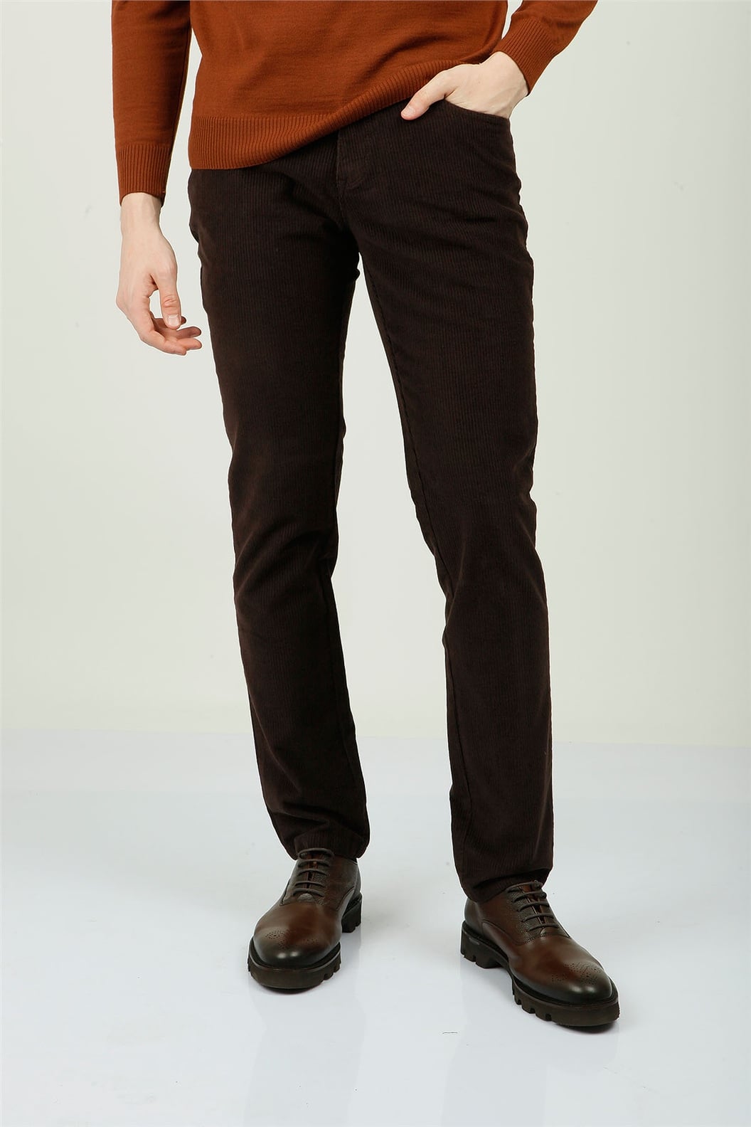 Kahve Slim Fit 5 Cep Pantolon