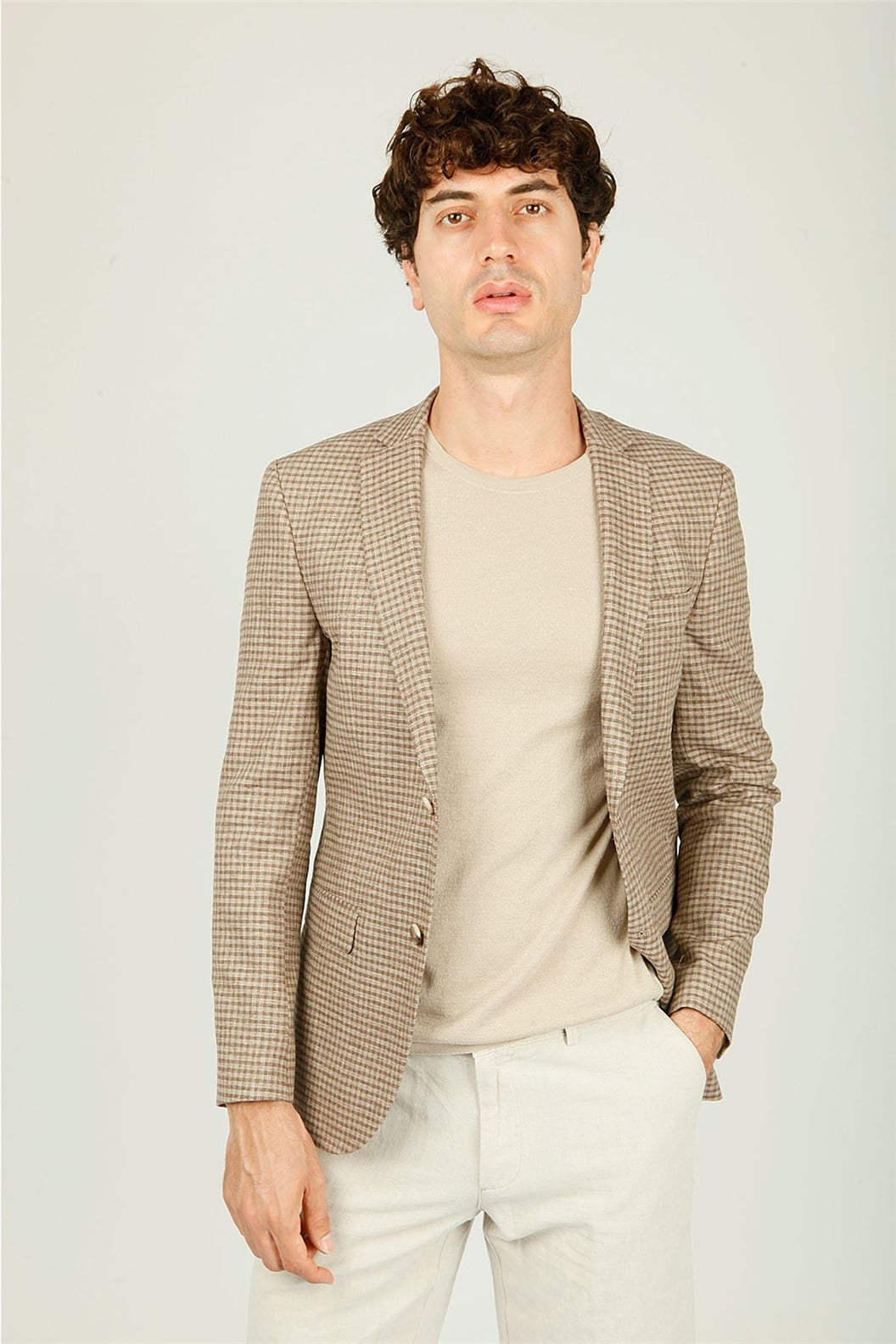 Kahve Slim Fit 6 Drop Ceket