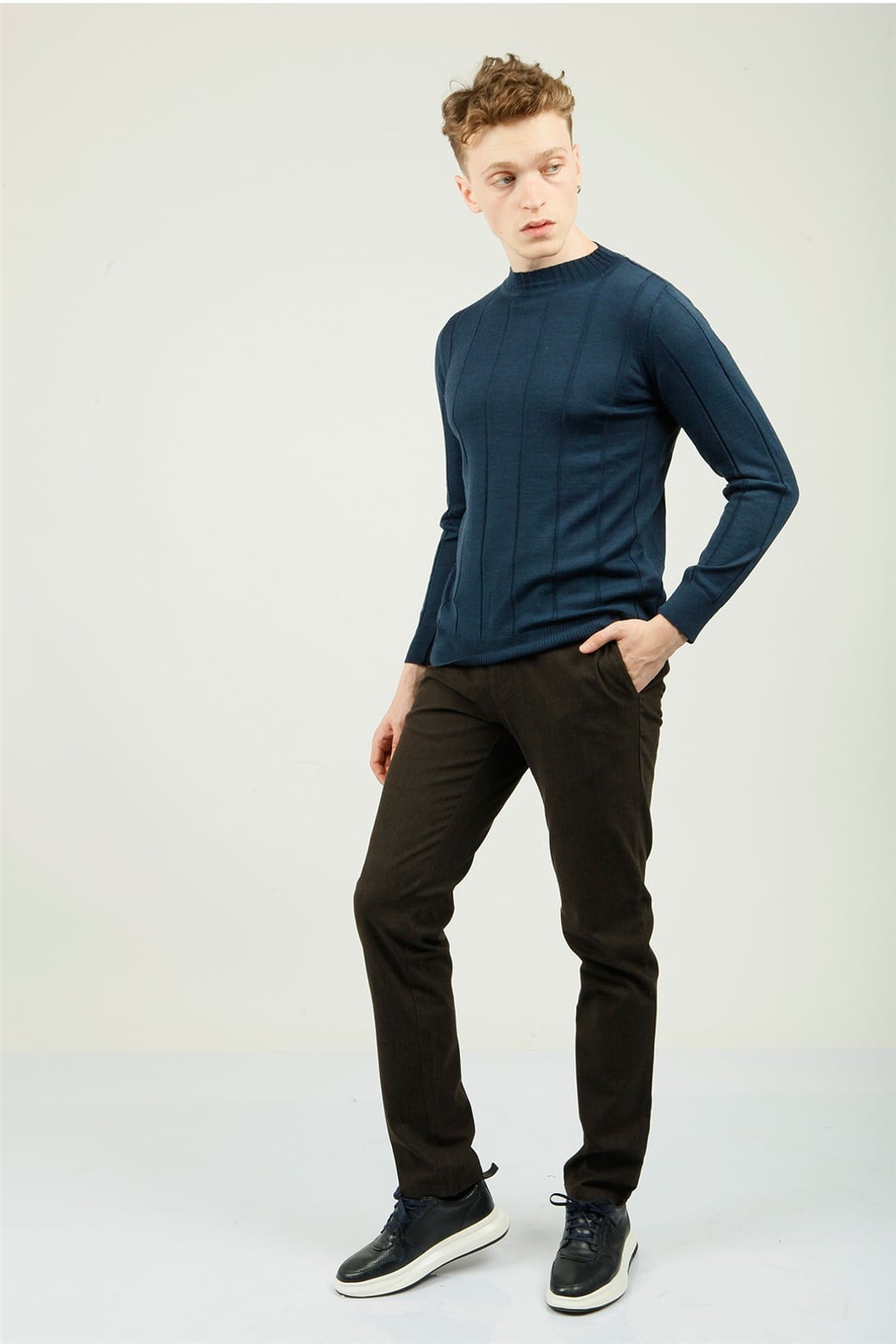 Kahve Slim Fit Lastikli Pantolon