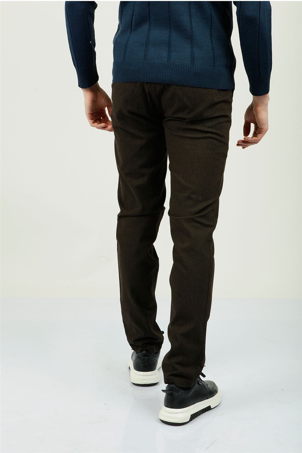 Kahve Slim Fit Lastikli Pantolon