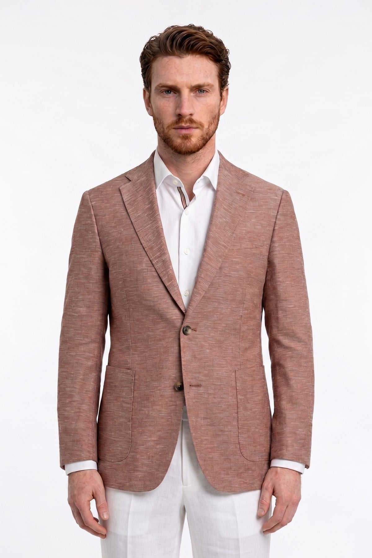 KİREMİT Comfort Fit Casual Keten Ceket