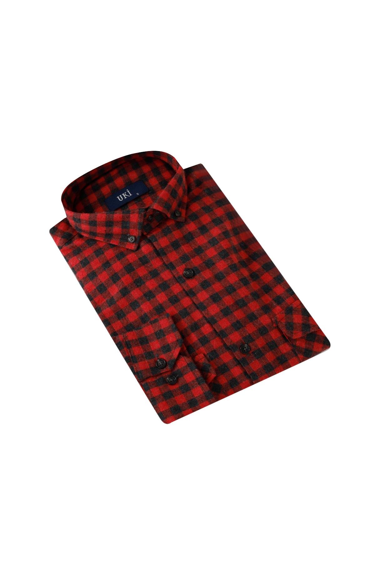 KIRMIZI Comfort Fit Uzun Kol Gömlek
