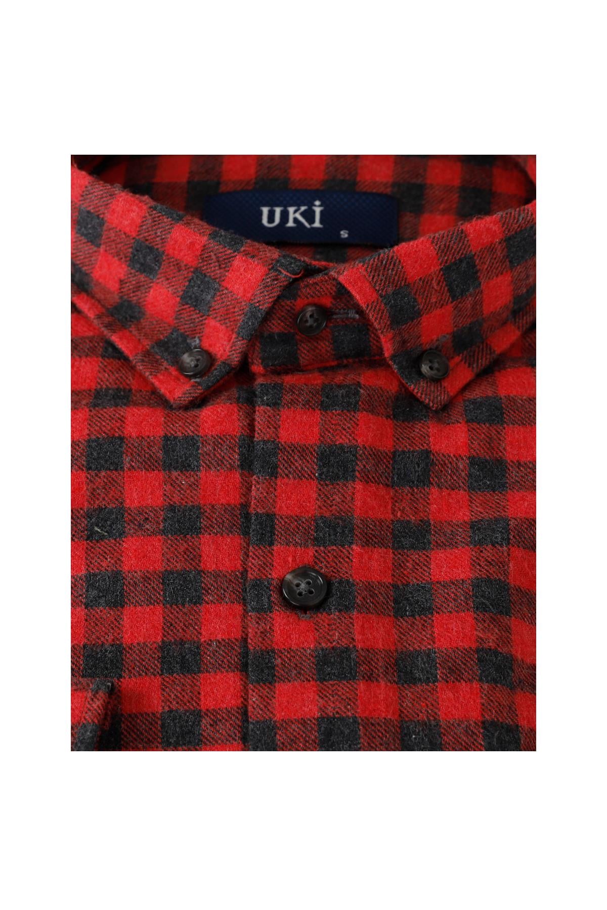 KIRMIZI Comfort Fit Uzun Kol Gömlek