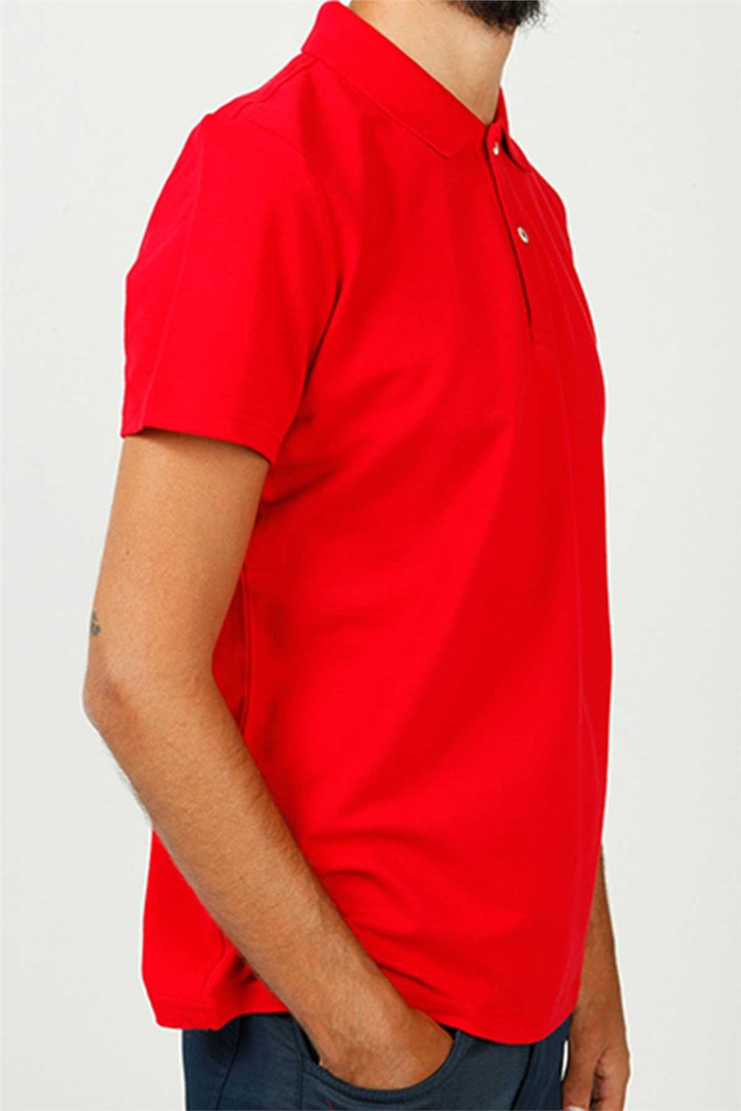 Kırmızı Polo Yaka Comfort Fit Pike T-shirt