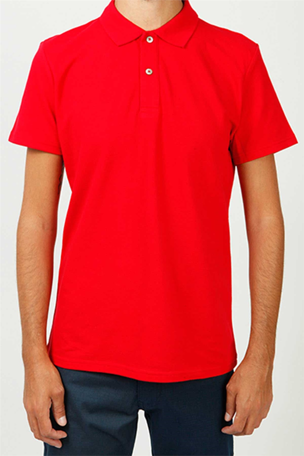 Kırmızı Polo Yaka Comfort Fit Pike T-shirt