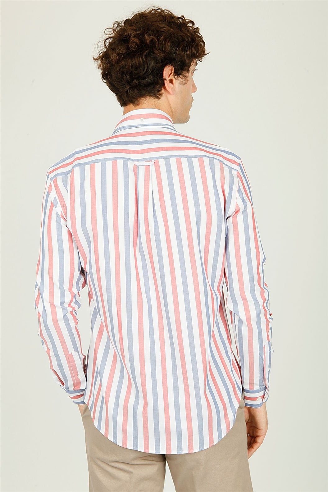 Kırmızı Slim Fit Uzun Kol Gömlek