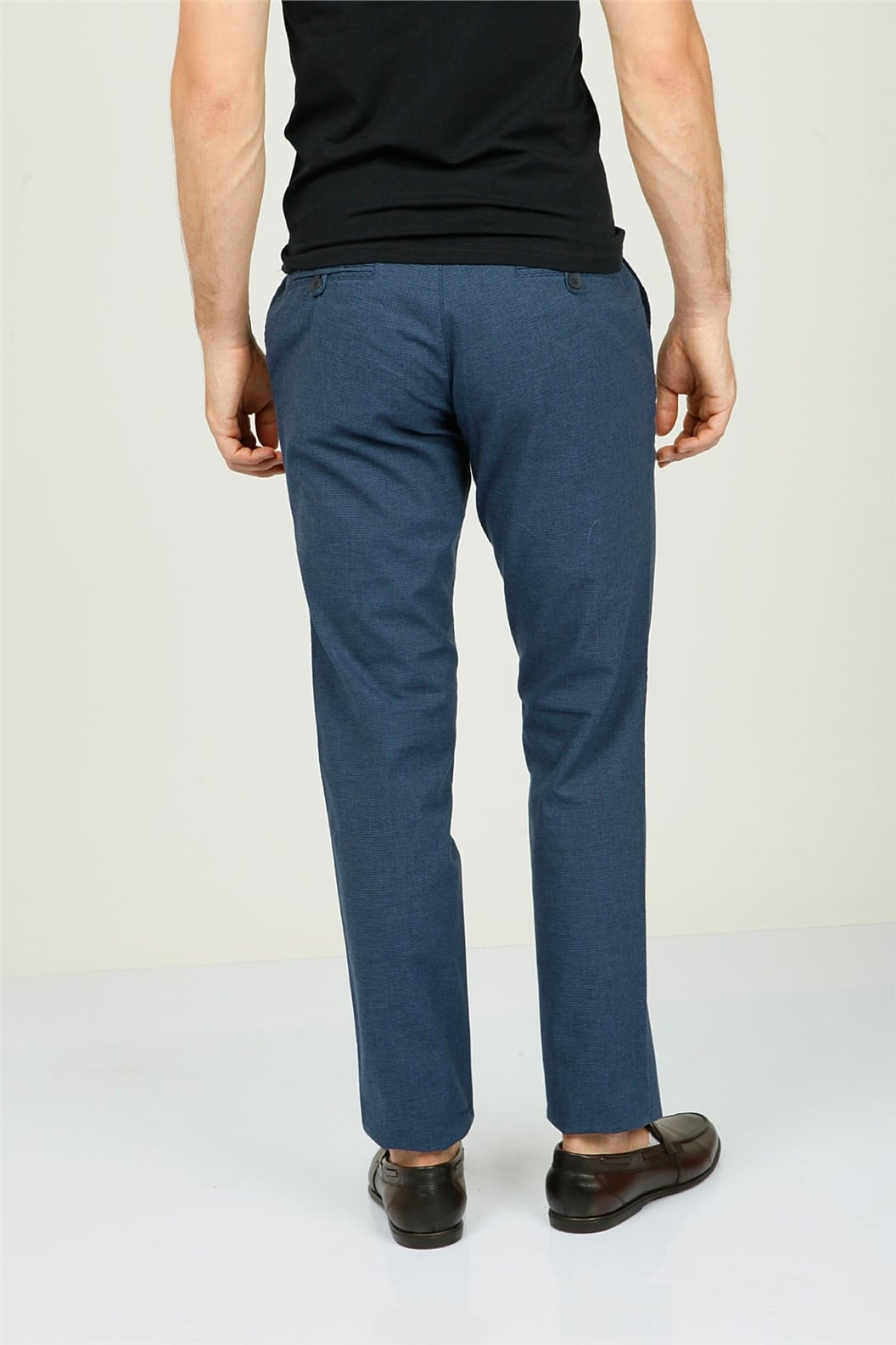Koyu Lacivert Comfort Fit Chino Pantolon