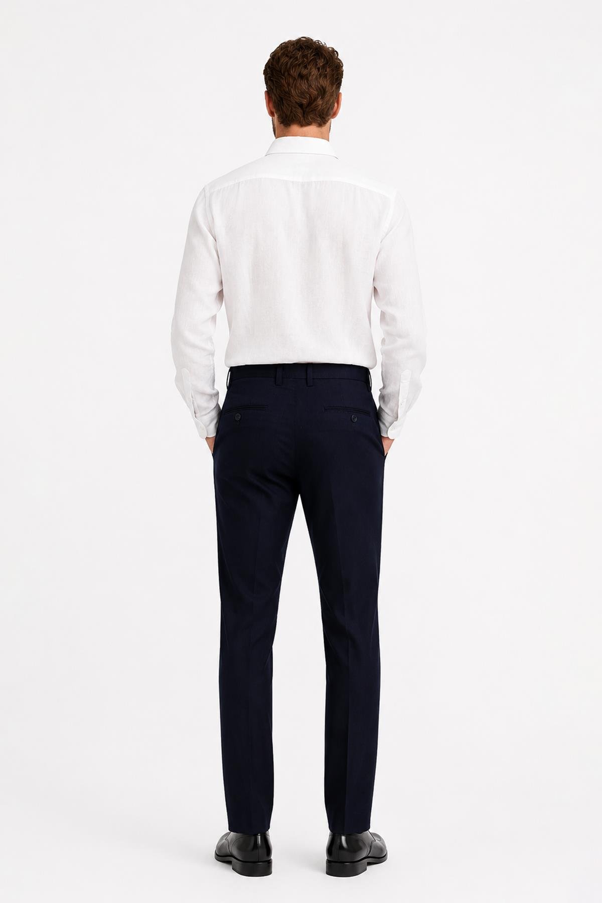 Koyu Lacivert Comfort Fit Chino Pantolon