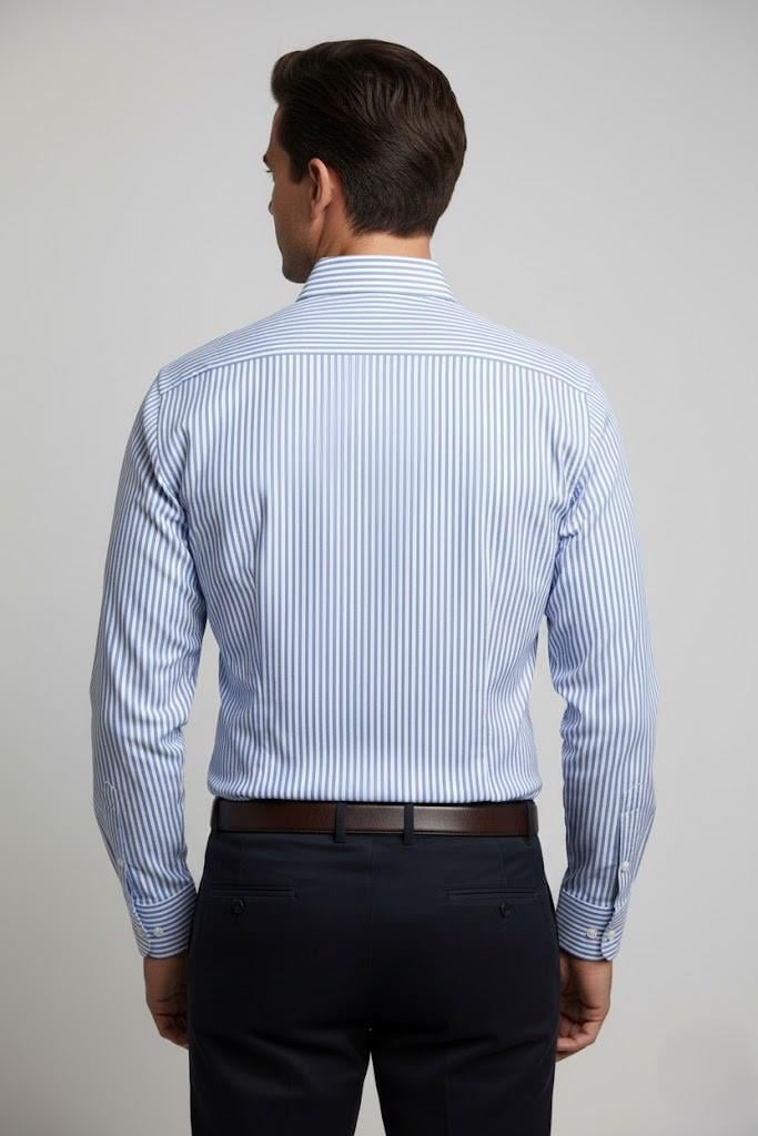 Koyu Mavi Comfort Fit Uzun Kol Gömlek