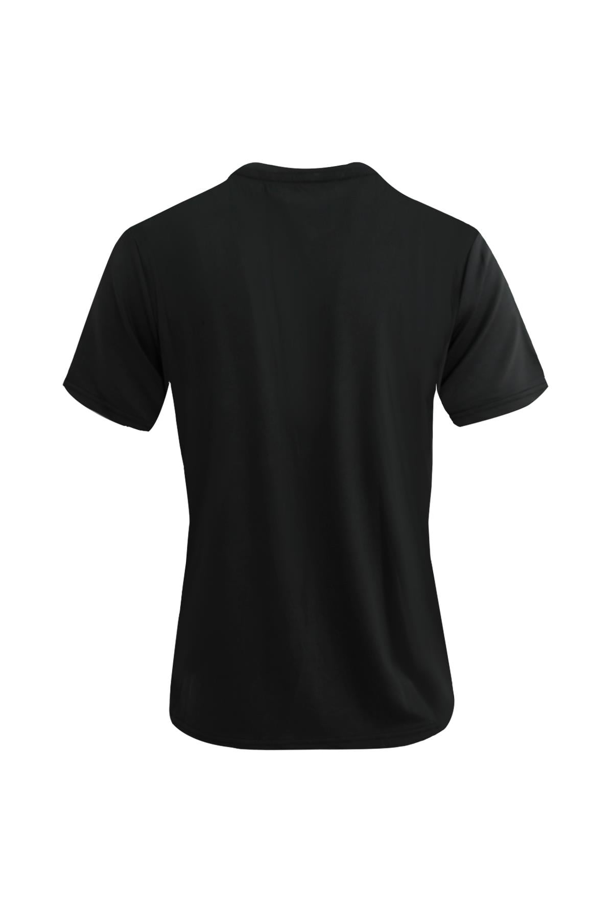KOYU YEŞİL Dark In Black Modal Bisiklet Yaka T-shirt