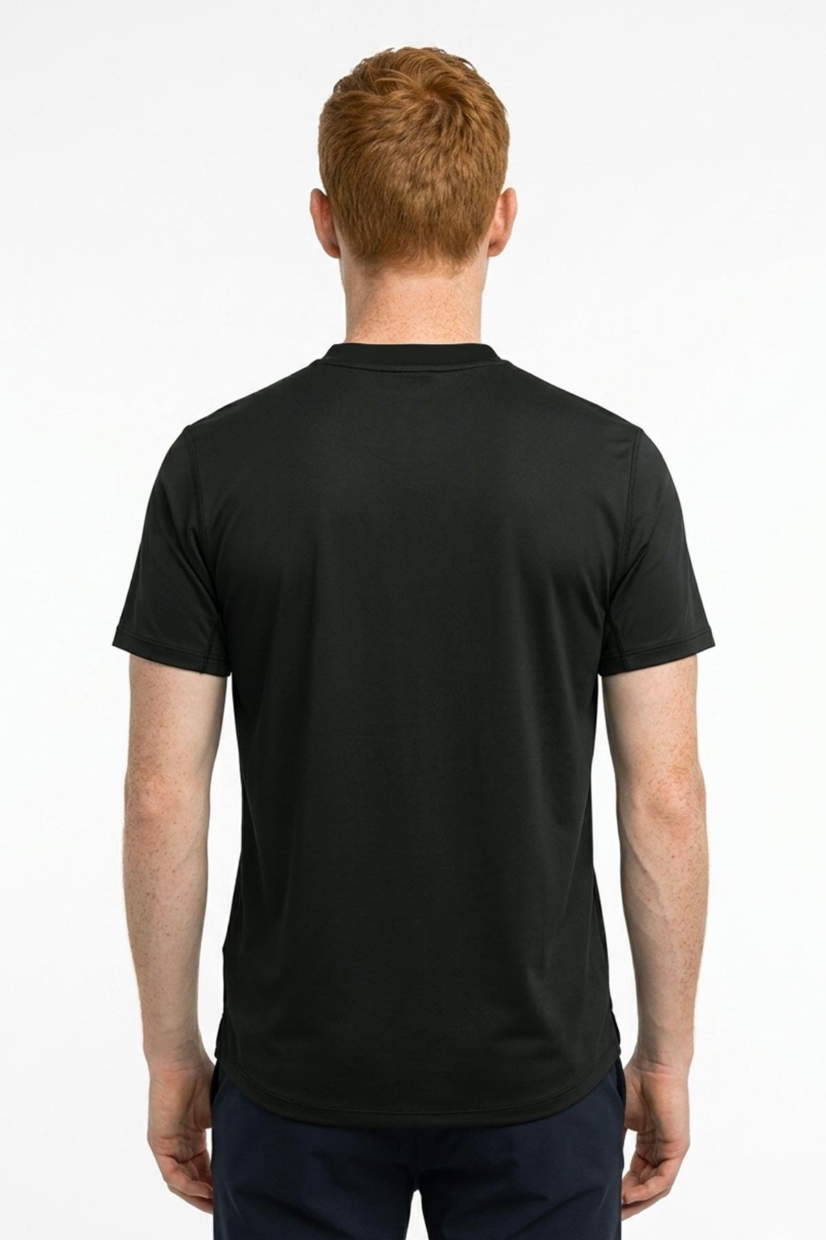 KOYU YEŞİL Dark In Black Modal Bisiklet Yaka T-shirt