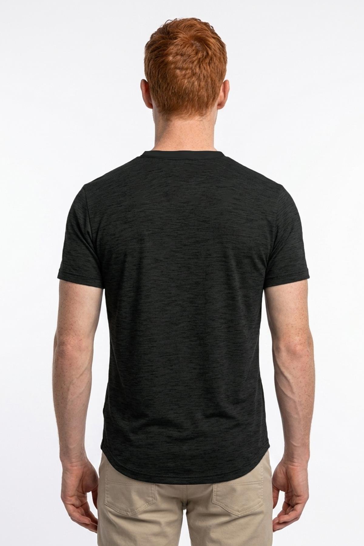 KOYU YEŞİL Denim Marker Modal Bisiklet Yaka T-shirt