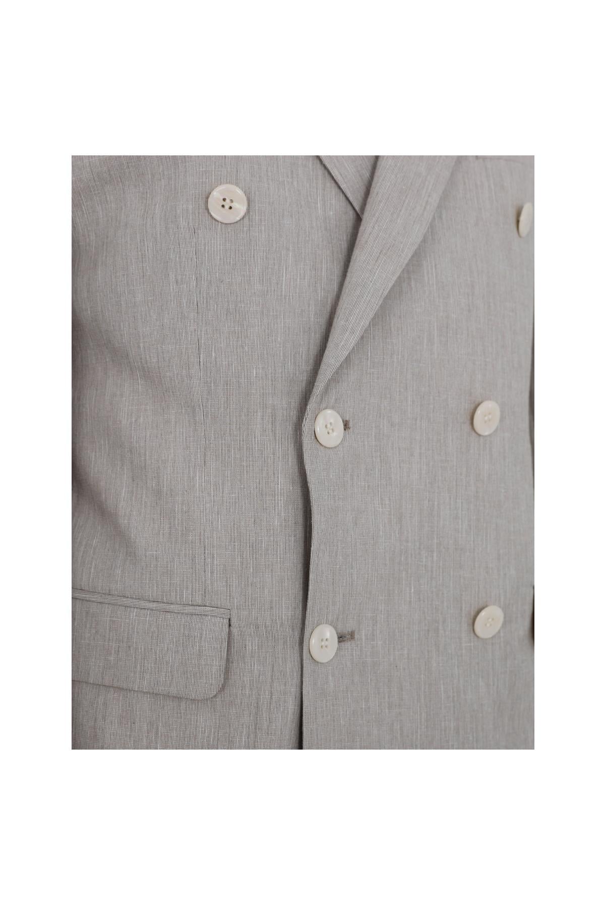 KREM Comfort Fit 6 Drop Kruvaze Takım Elbise