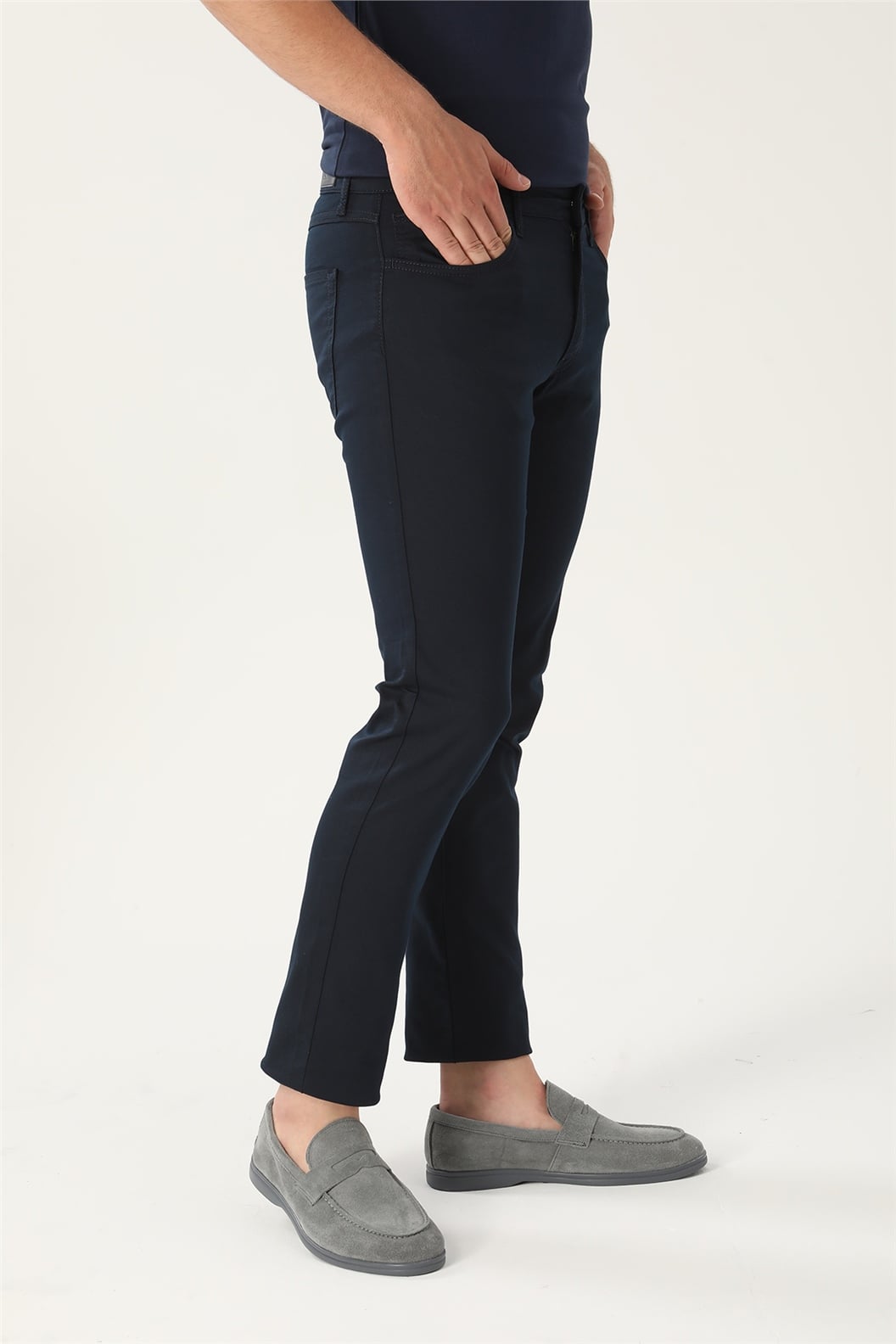 Lacivert Comfort Fit 5 Cep Pantolon