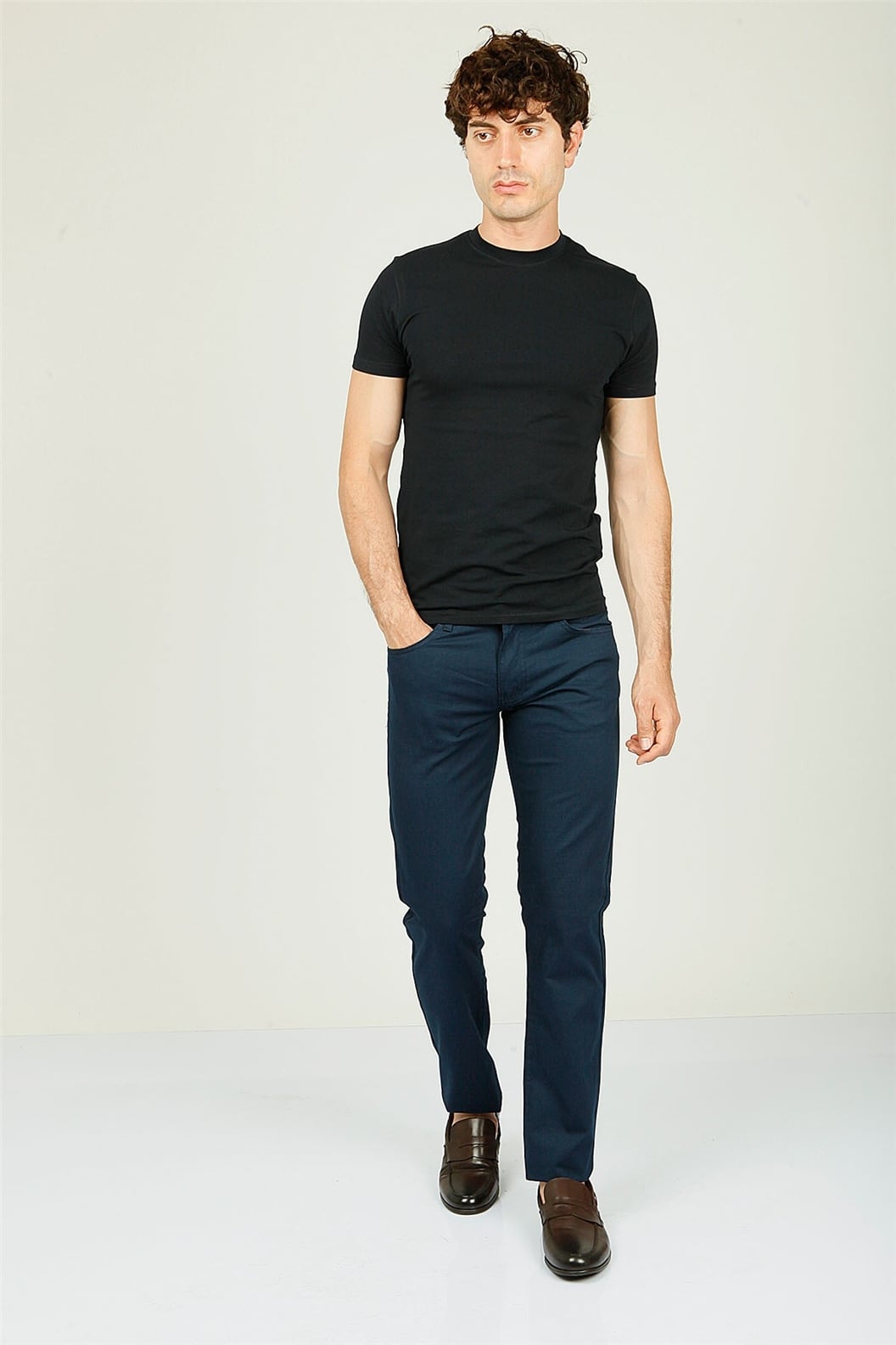 Lacivert Comfort Fit 5 Cep Pantolon