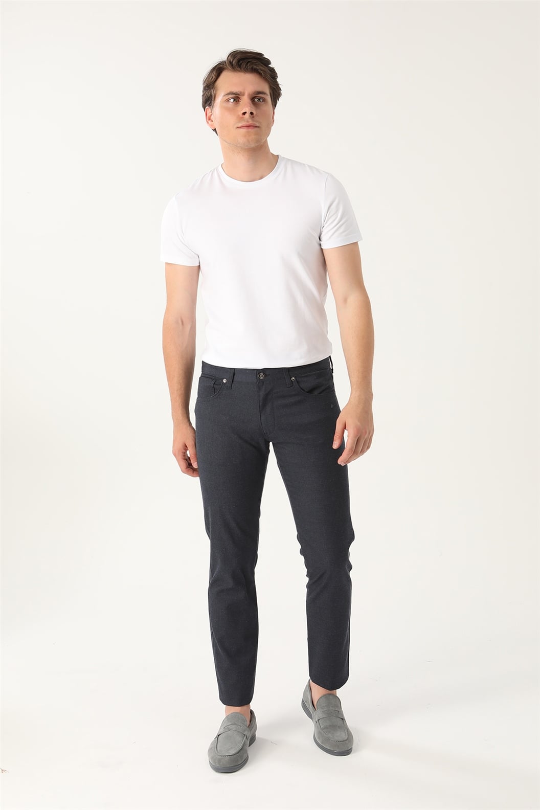 Lacivert Comfort Fit 5 Cep Pantolon