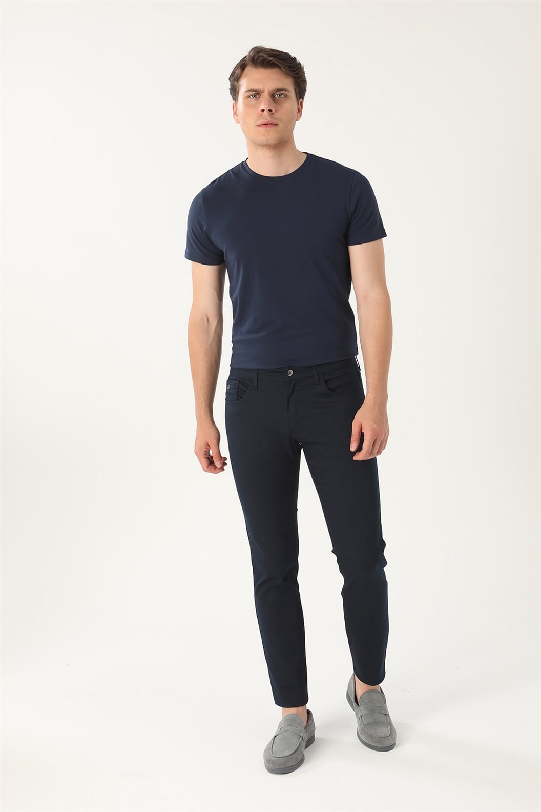 Lacivert Comfort Fit 5 Cep Pantolon