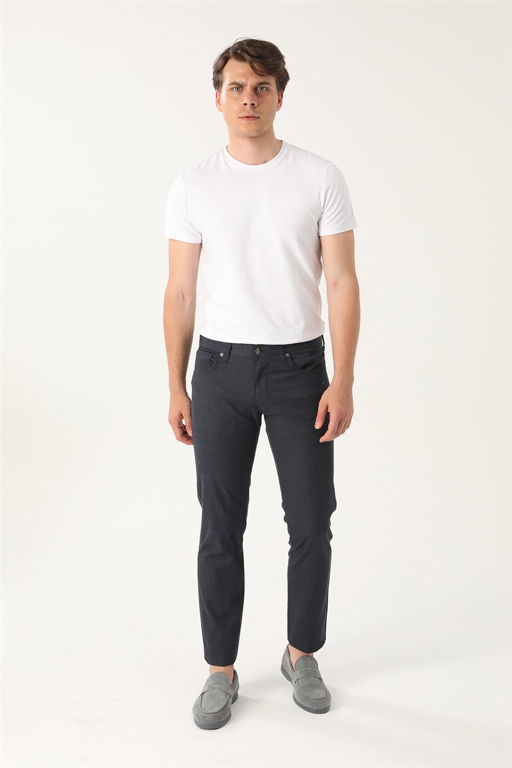 Lacivert Comfort Fit 5 Cep Pantolon