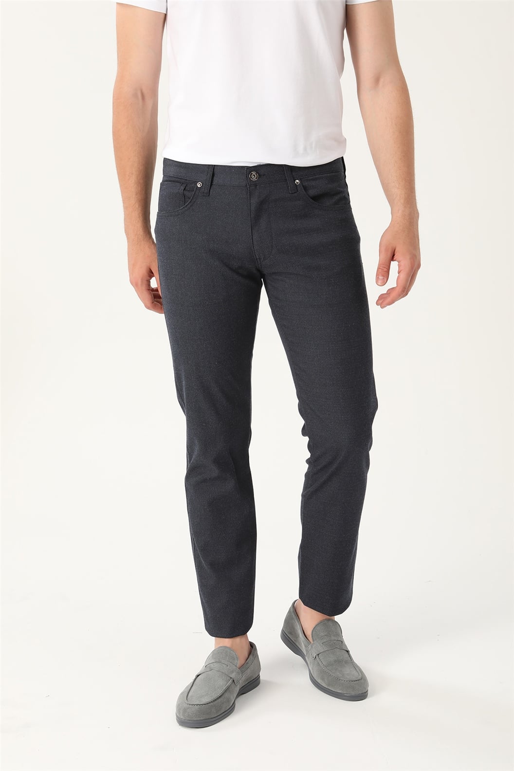 Lacivert Comfort Fit 5 Cep Pantolon