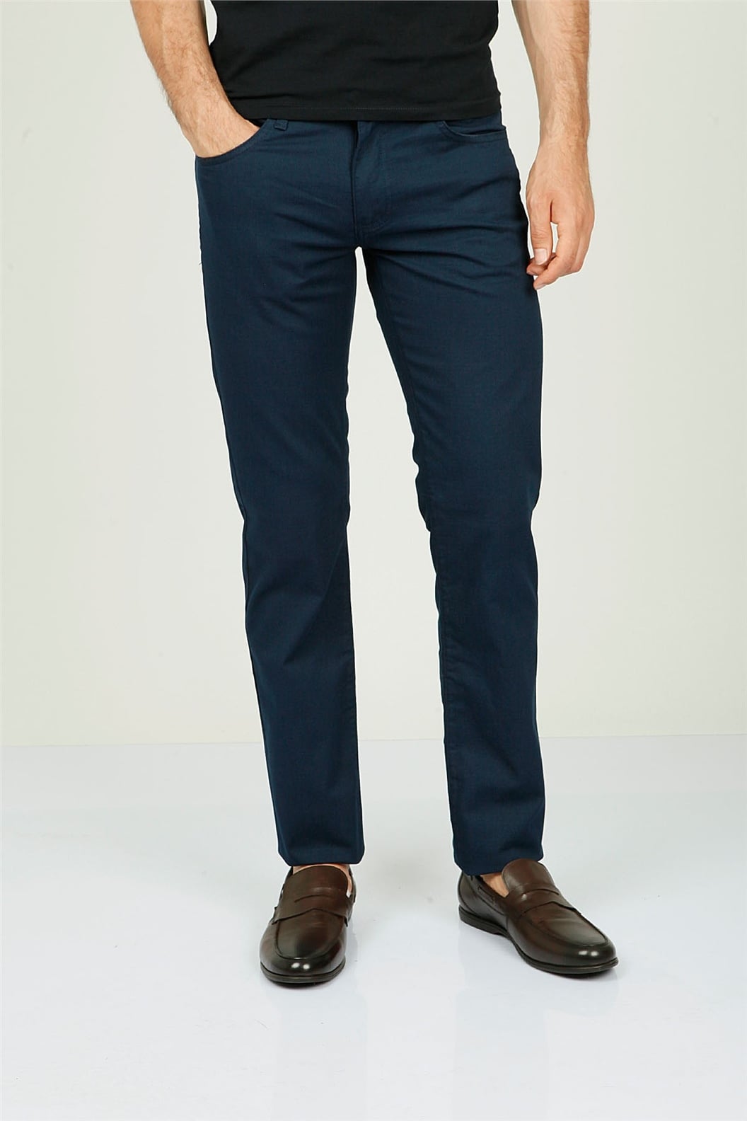 Lacivert Comfort Fit 5 Cep Pantolon