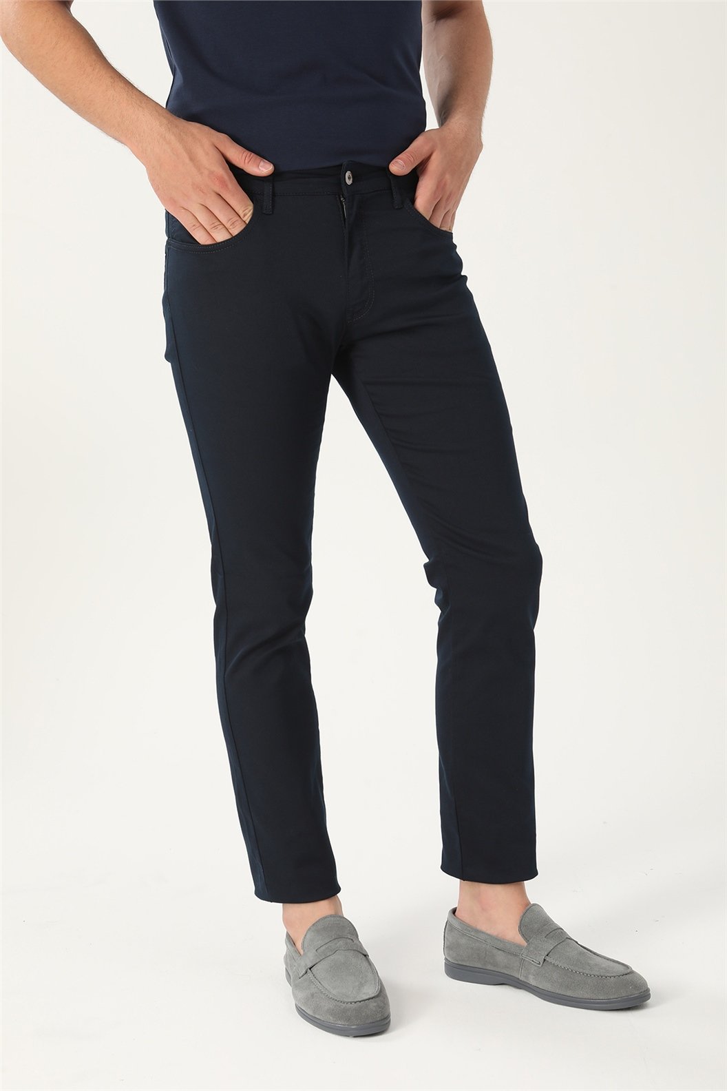 Lacivert Comfort Fit 5 Cep Pantolon
