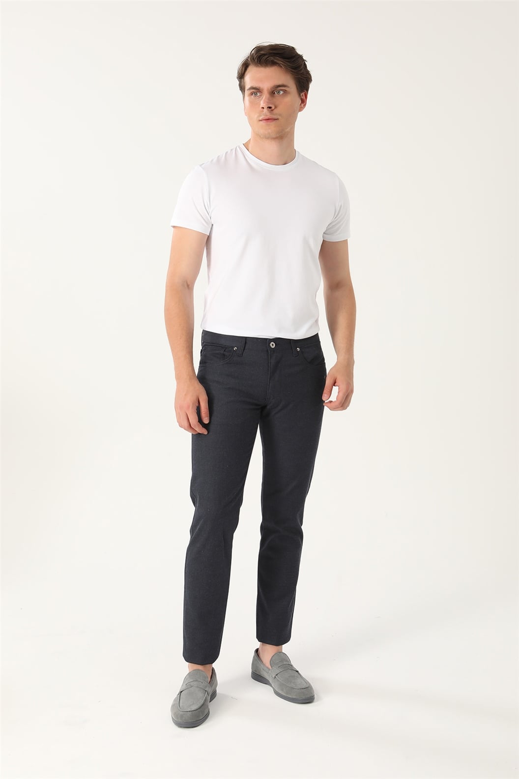 Lacivert Comfort Fit 5 Cep Pantolon