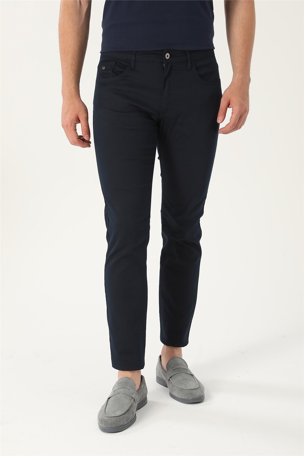 Lacivert Comfort Fit 5 Cep Pantolon