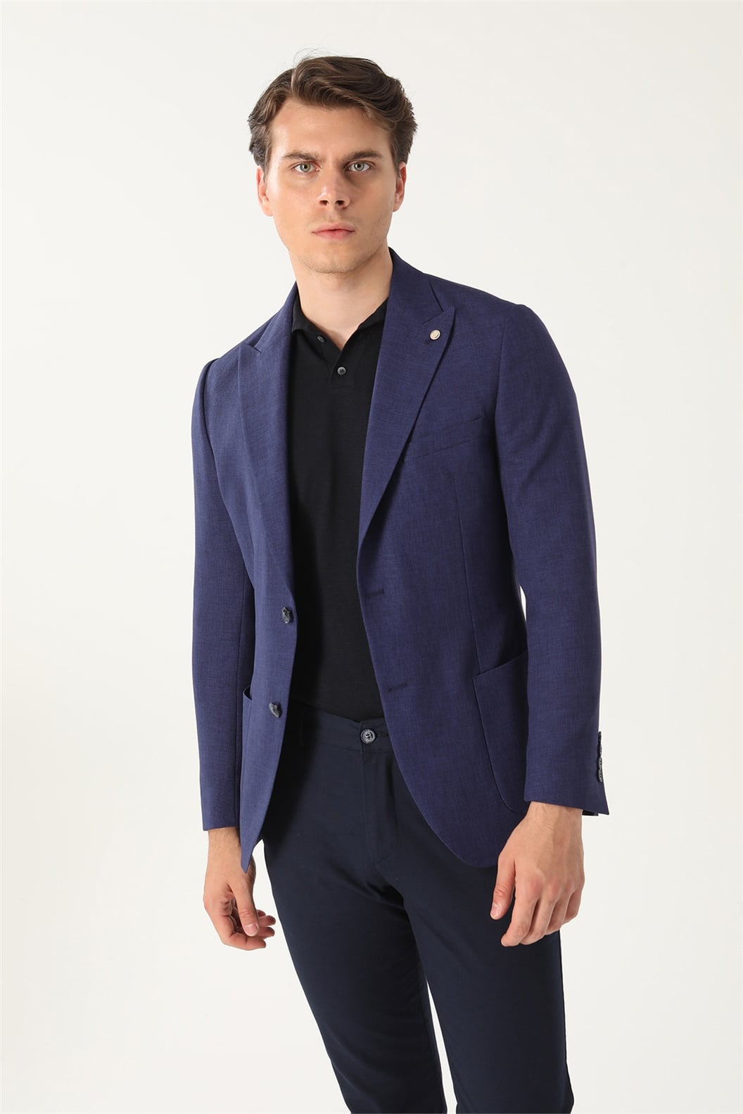 Lacivert Comfort Fit 6 Drop Ceket