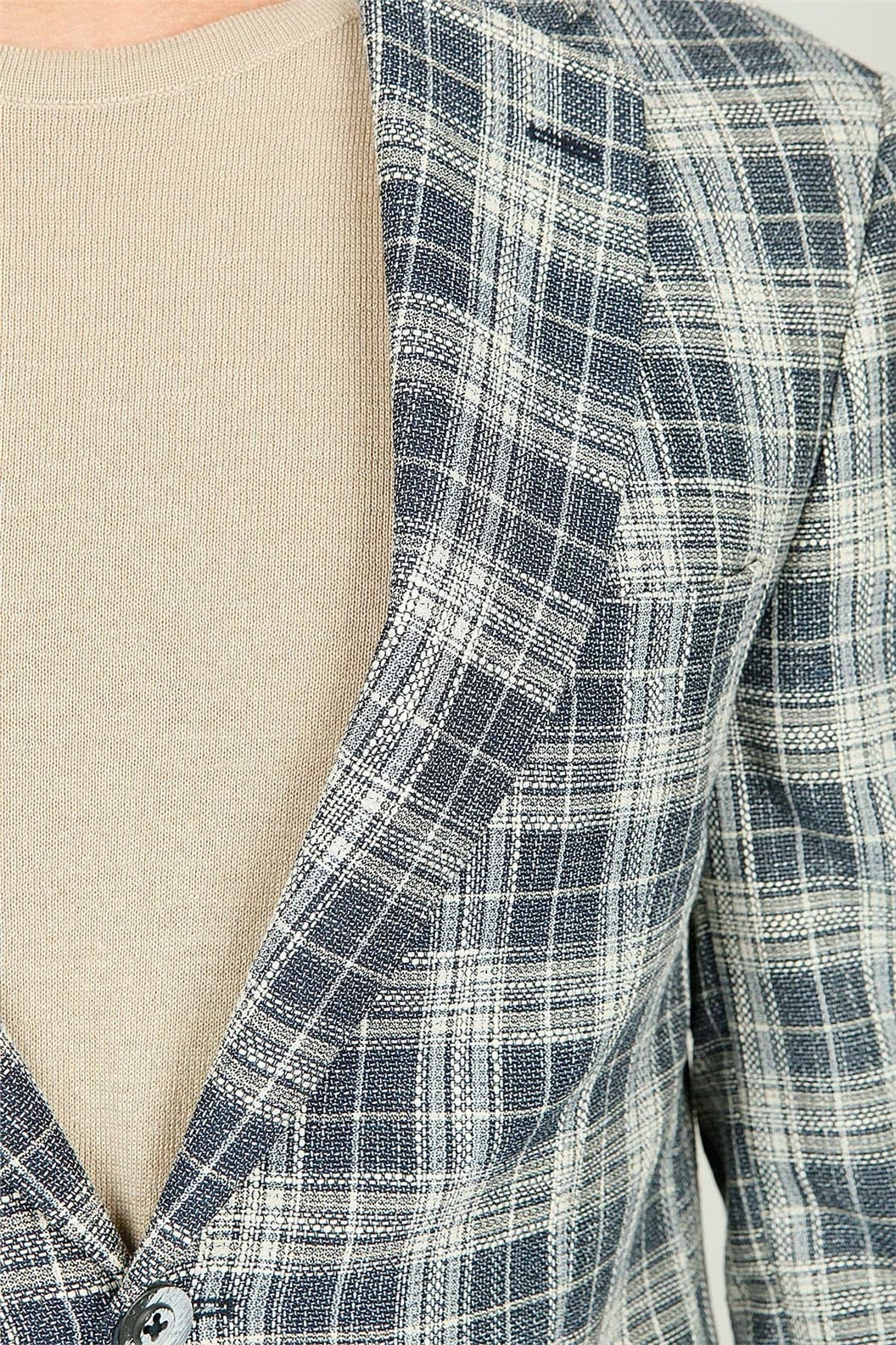 Lacivert Comfort Fit 6 Drop Ceket