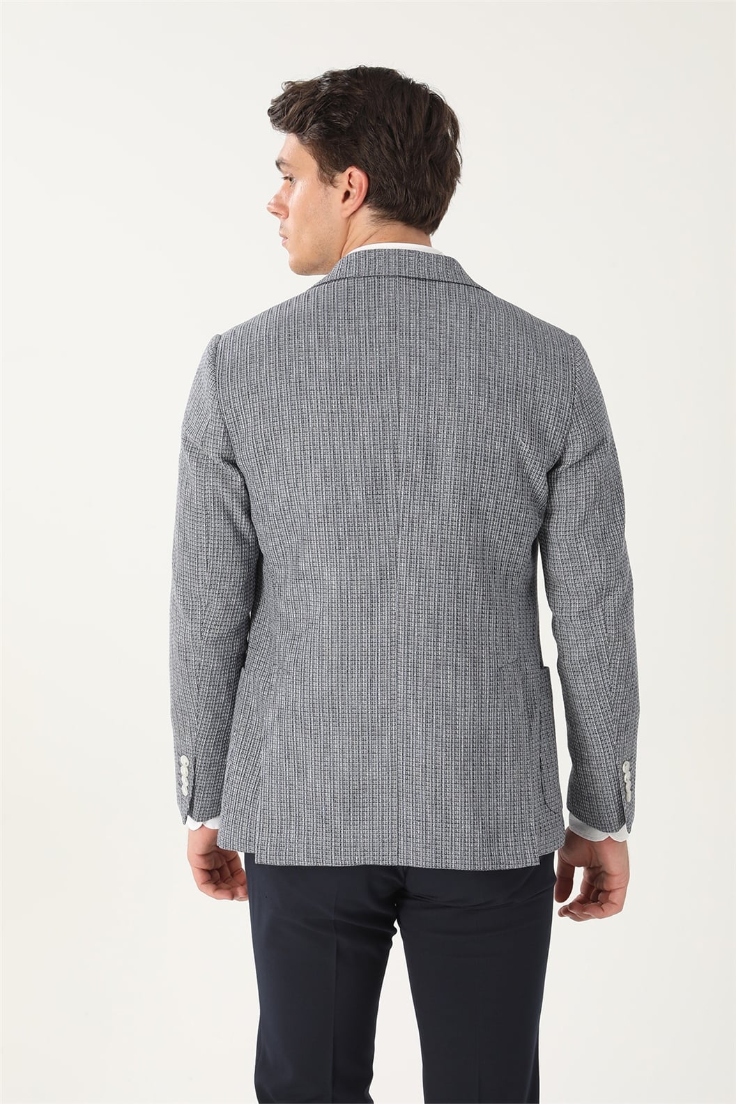 Lacivert Comfort Fit 6 Drop Ceket