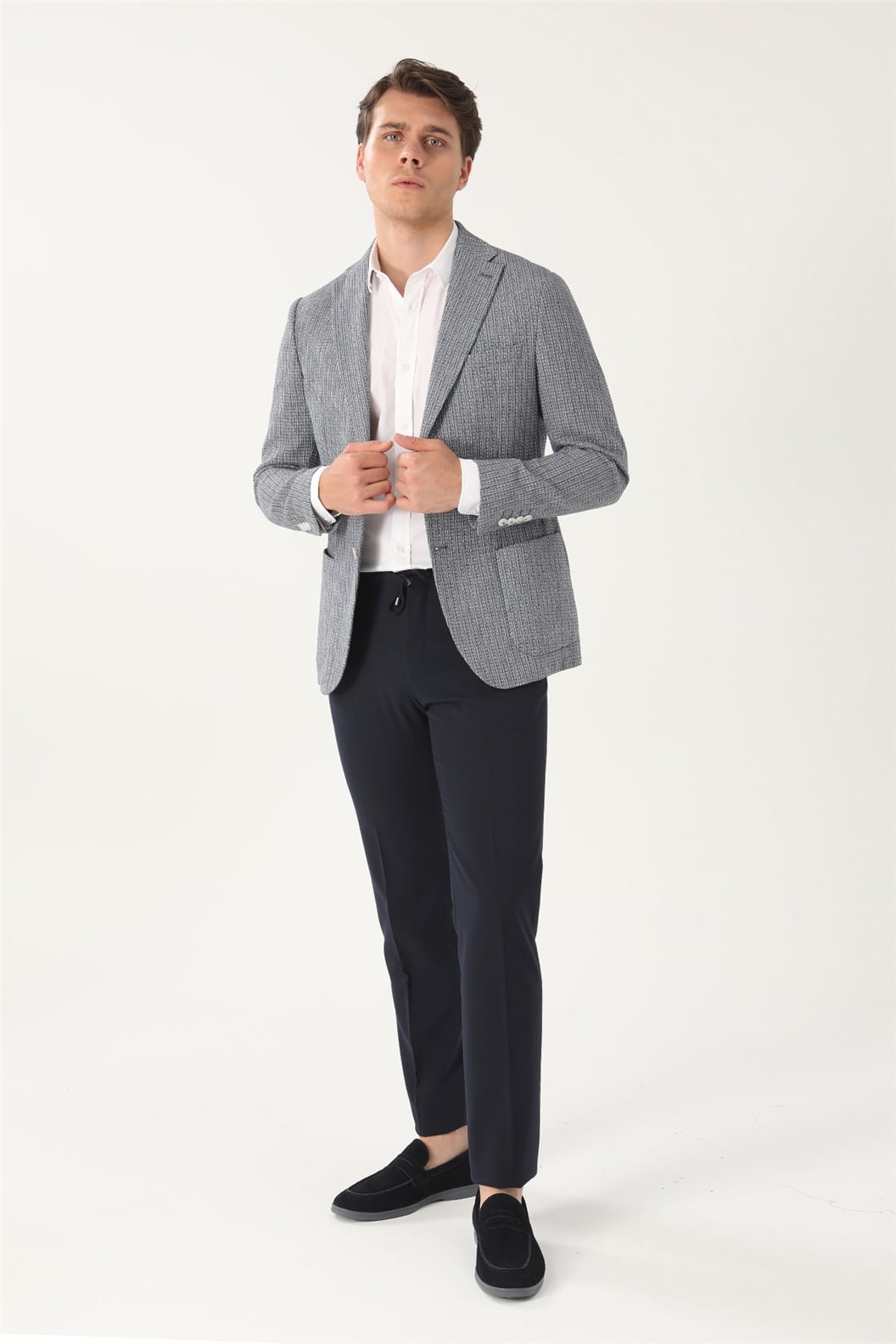 Lacivert Comfort Fit 6 Drop Ceket
