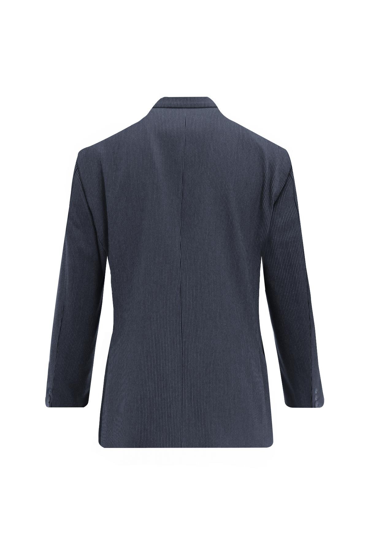 LACİVERT Comfort Fit 6 Drop Kruvaze Ceket