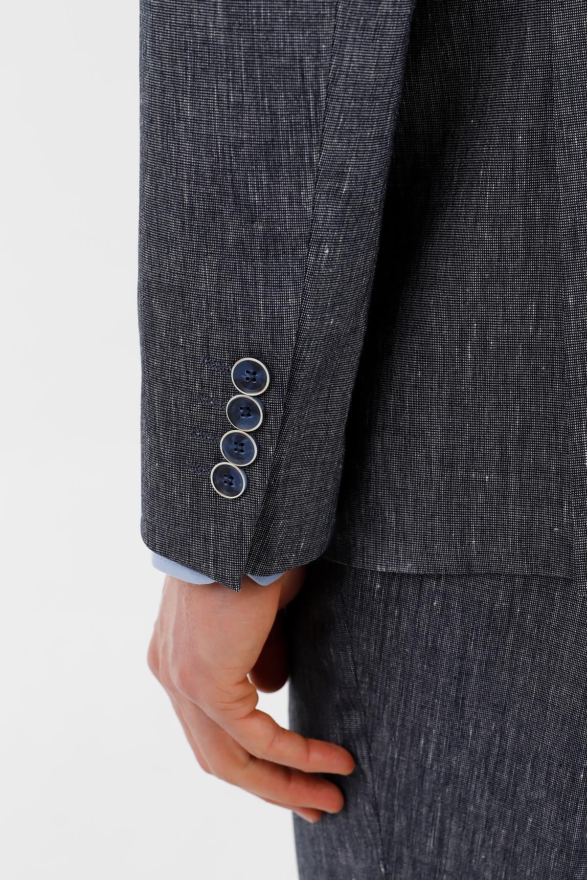 Lacivert Comfort Fit 6 Drop Kruvaze Takım Elbise