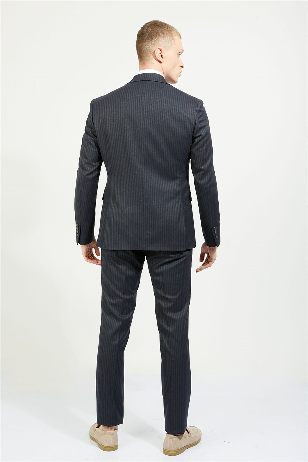 Lacivert Comfort Fit 6 Drop Kruvaze Takım Elbise