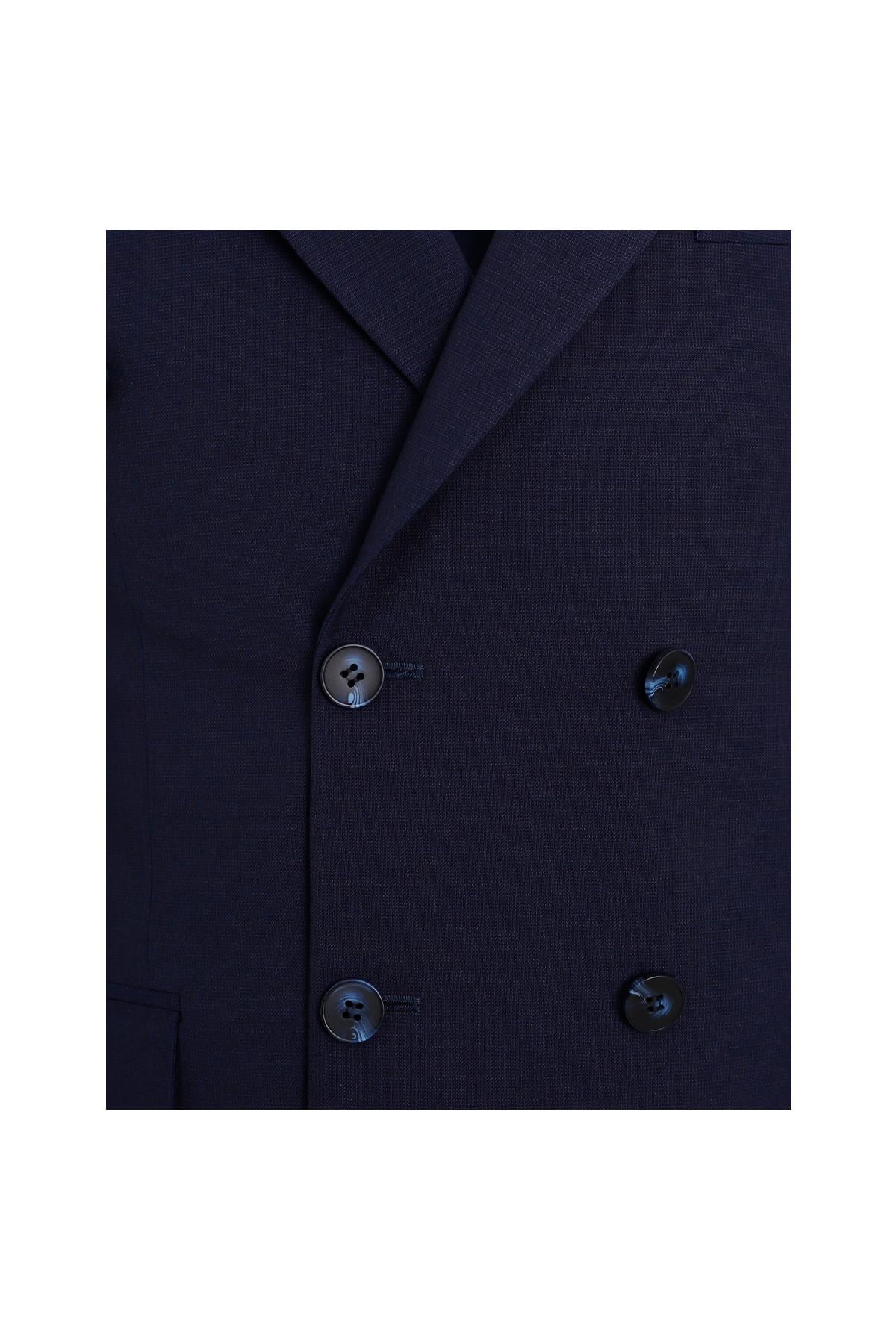 LACİVERT Comfort Fit 6 Drop Kruvaze Takım Elbise