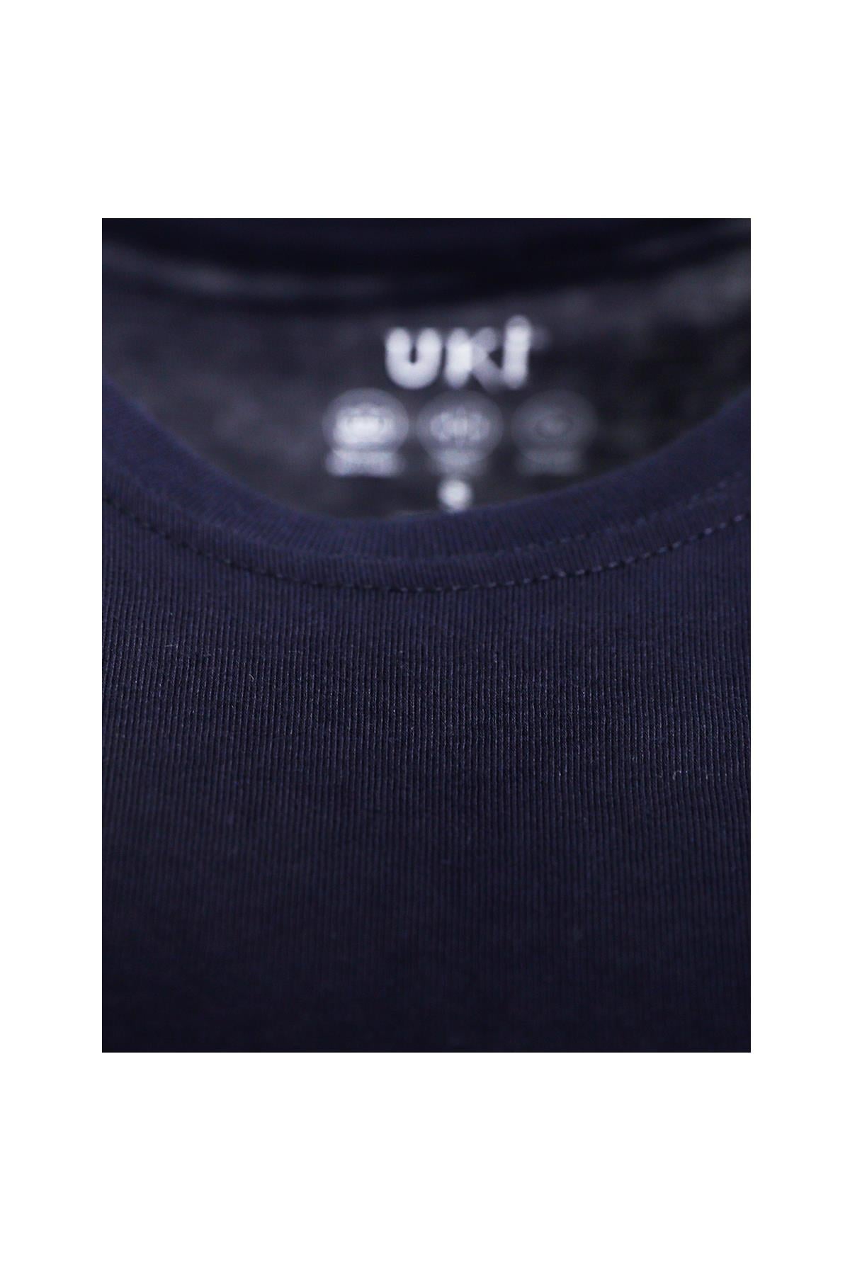 LACİVERT Comfort Fit Bisiklet Yaka Basic T-Shirt