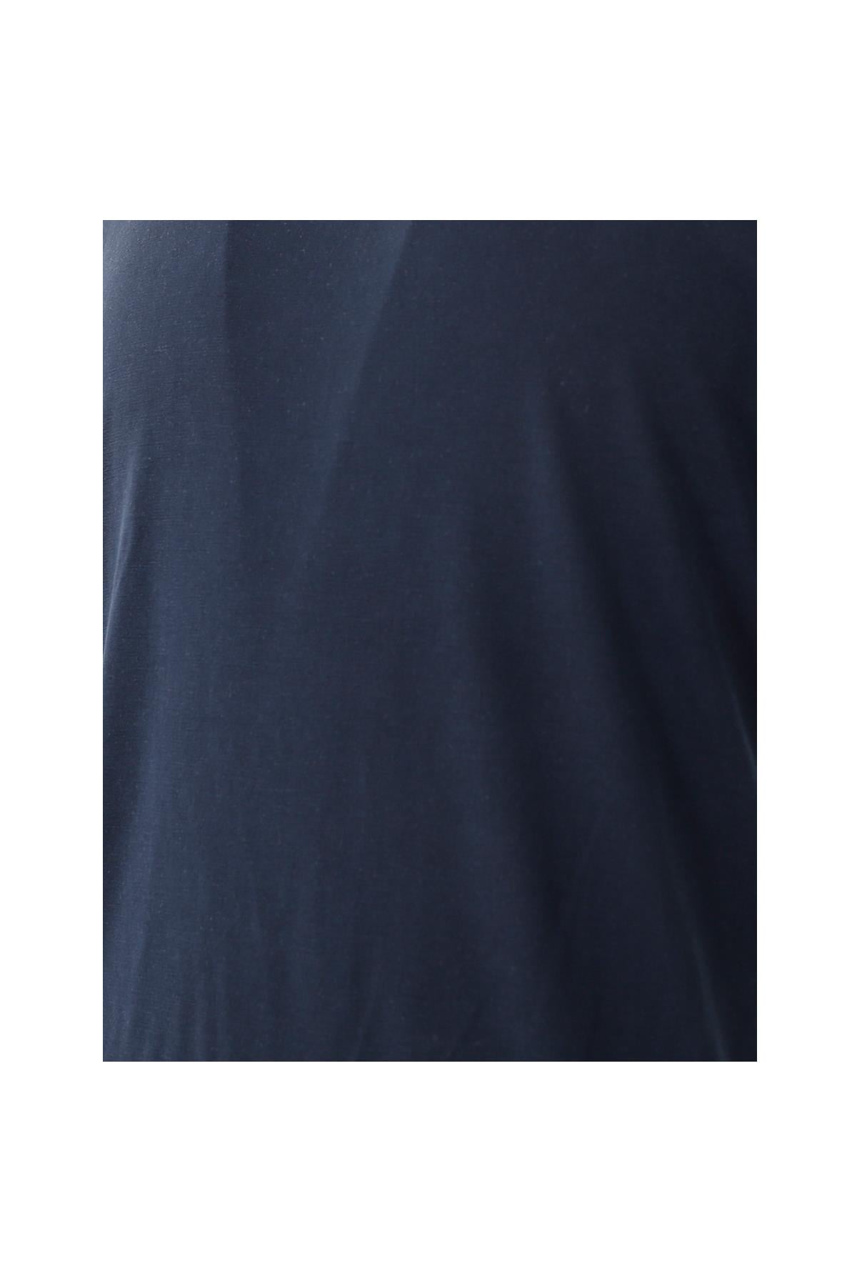 Lacivert Comfort Fit Bisiklet Yaka T-Shirt