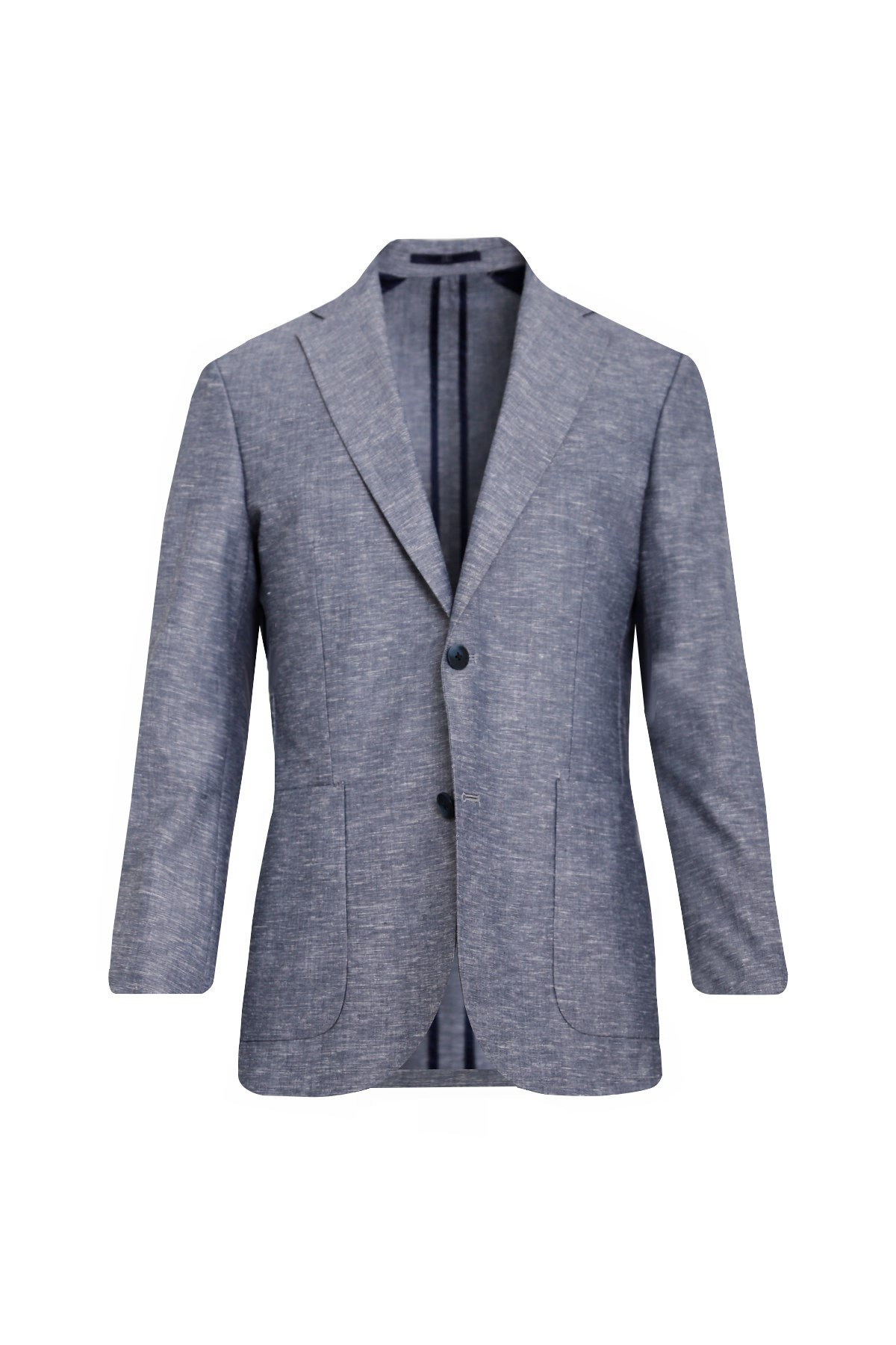 LACİVERT Comfort Fit Casual Keten Ceket
