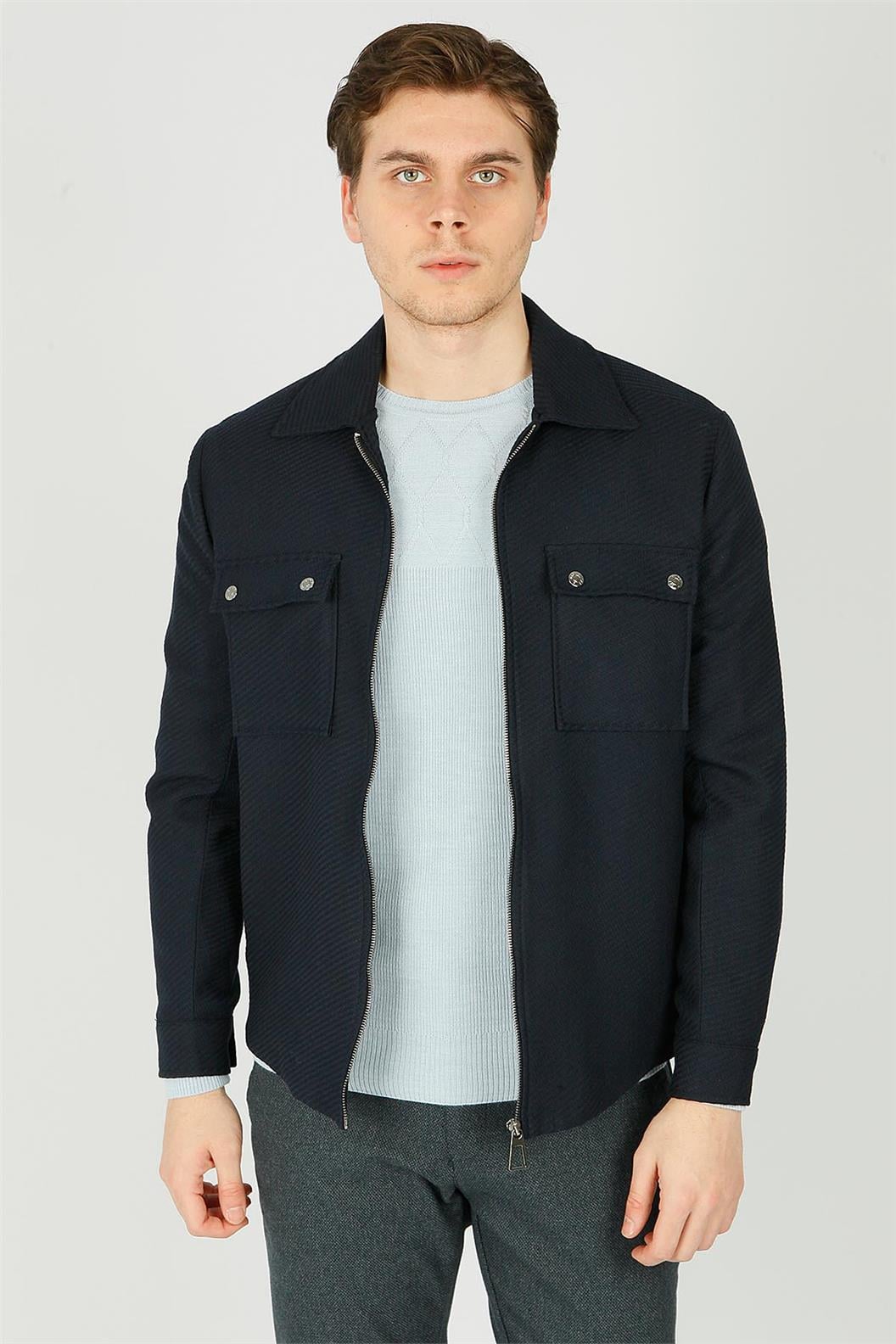 Lacivert Comfort Fit Ceket Mont