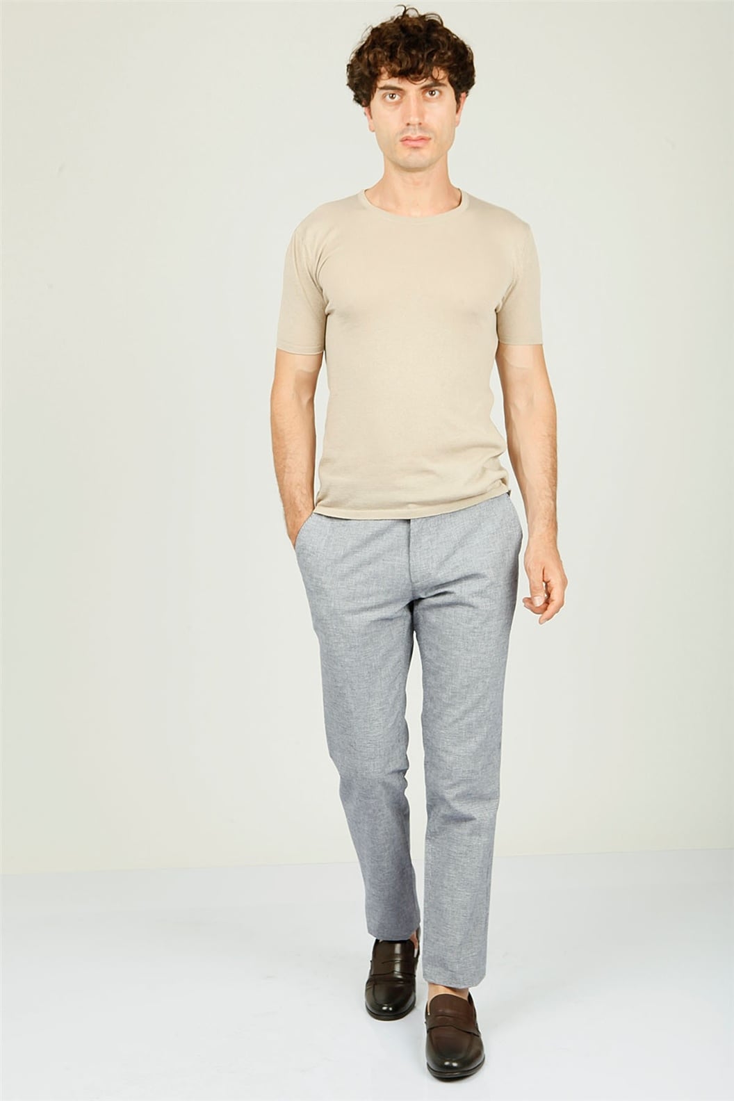 Lacivert Comfort Fit Chino Pantolon