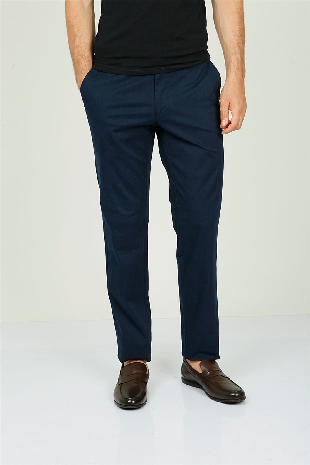 Lacivert Comfort Fit Chino Pantolon