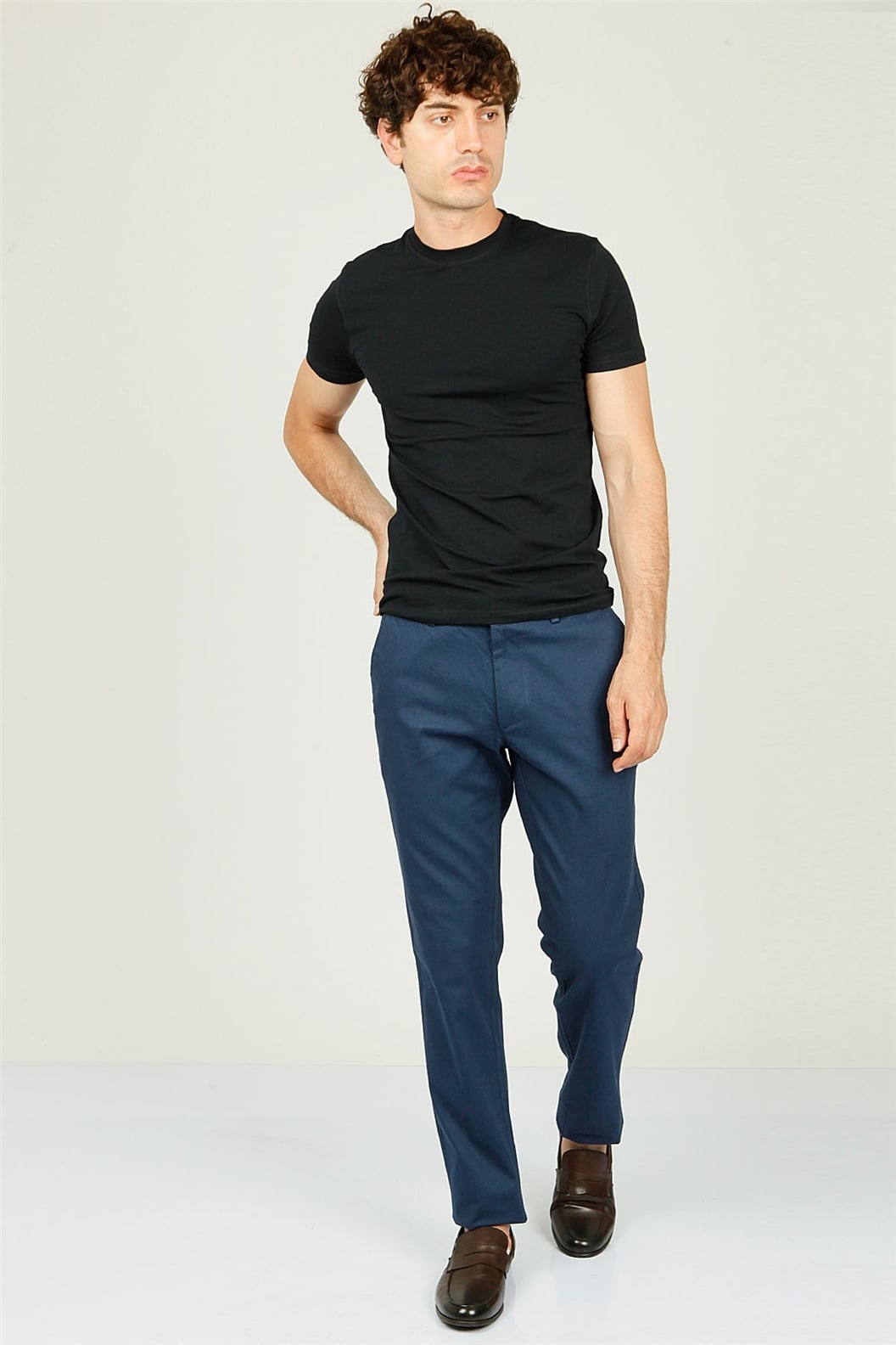 Lacivert Comfort Fit Chino Pantolon