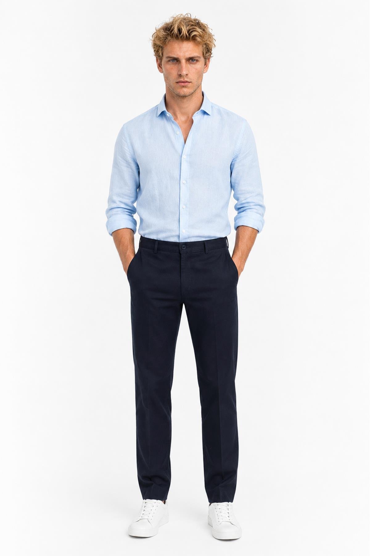 LACİVERT Comfort Fit Chino Pantolon