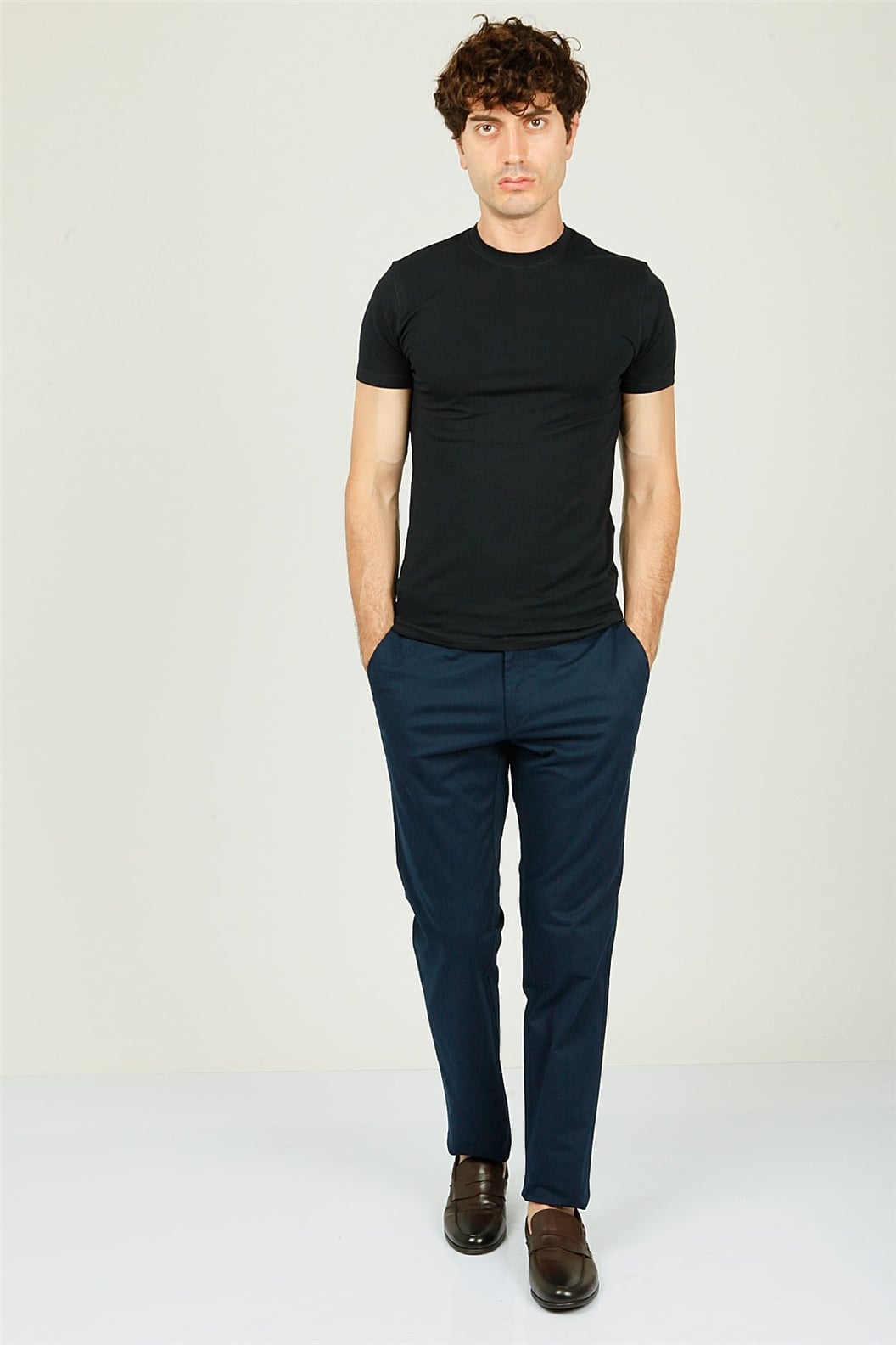 Lacivert Comfort Fit Chino Pantolon