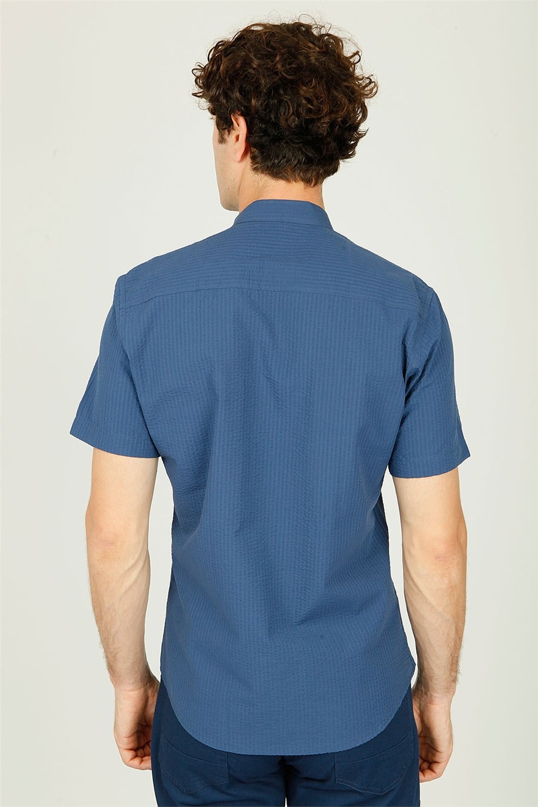 Lacivert Comfort Fit Kısa Kol Gömlek