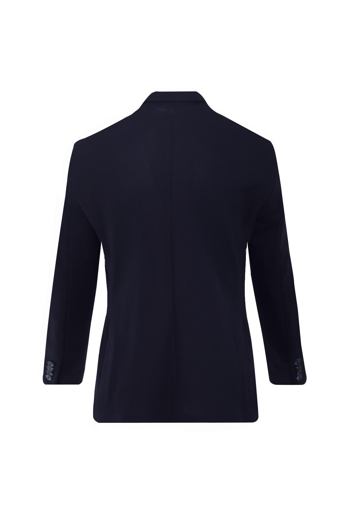 LACİVERT Comfort Fit , Mono Yaka , 2 Düğme Çift Yırtmaçlı , Torba Cep Casual Ceket