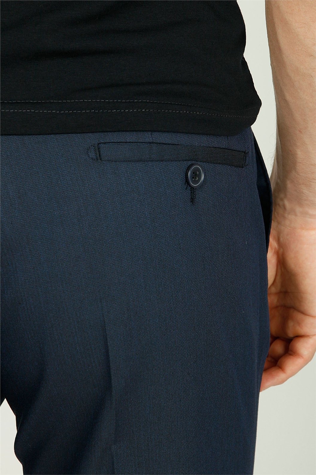 Lacivert Comfort Fit Pilesiz Pantolon