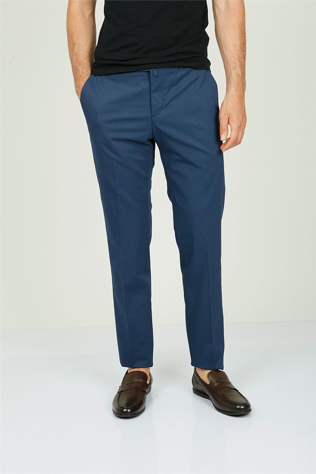 Lacivert Comfort Fit Pilesiz Pantolon