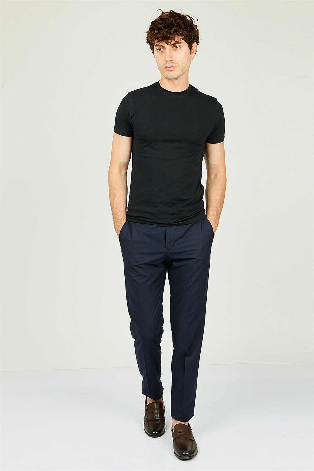 Lacivert Comfort Fit Pilesiz Pantolon